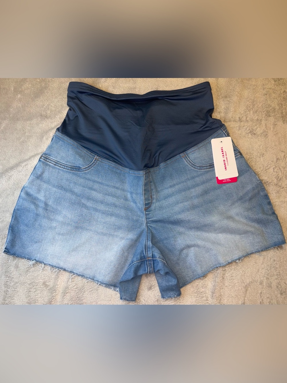 Isabel Maternity By Ingrid & Isabel Midi Maternity Jean Shorts Size XL NWT New